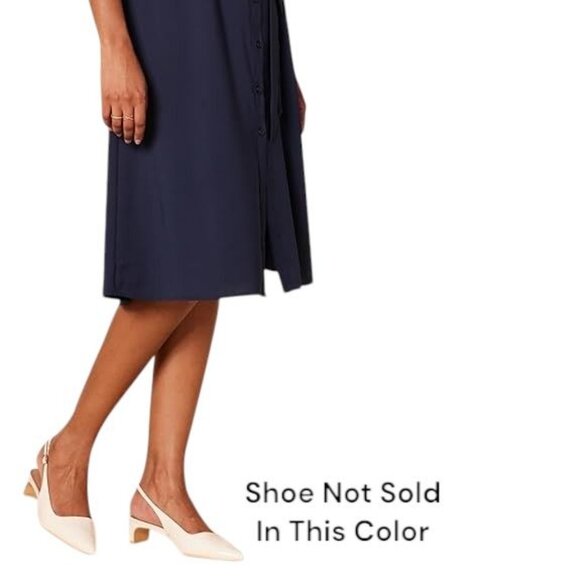 Amazon Essential Black Slingback Pointed Toe Shoes 1.75" Block Heel Size 11 - Picture 10 of 10